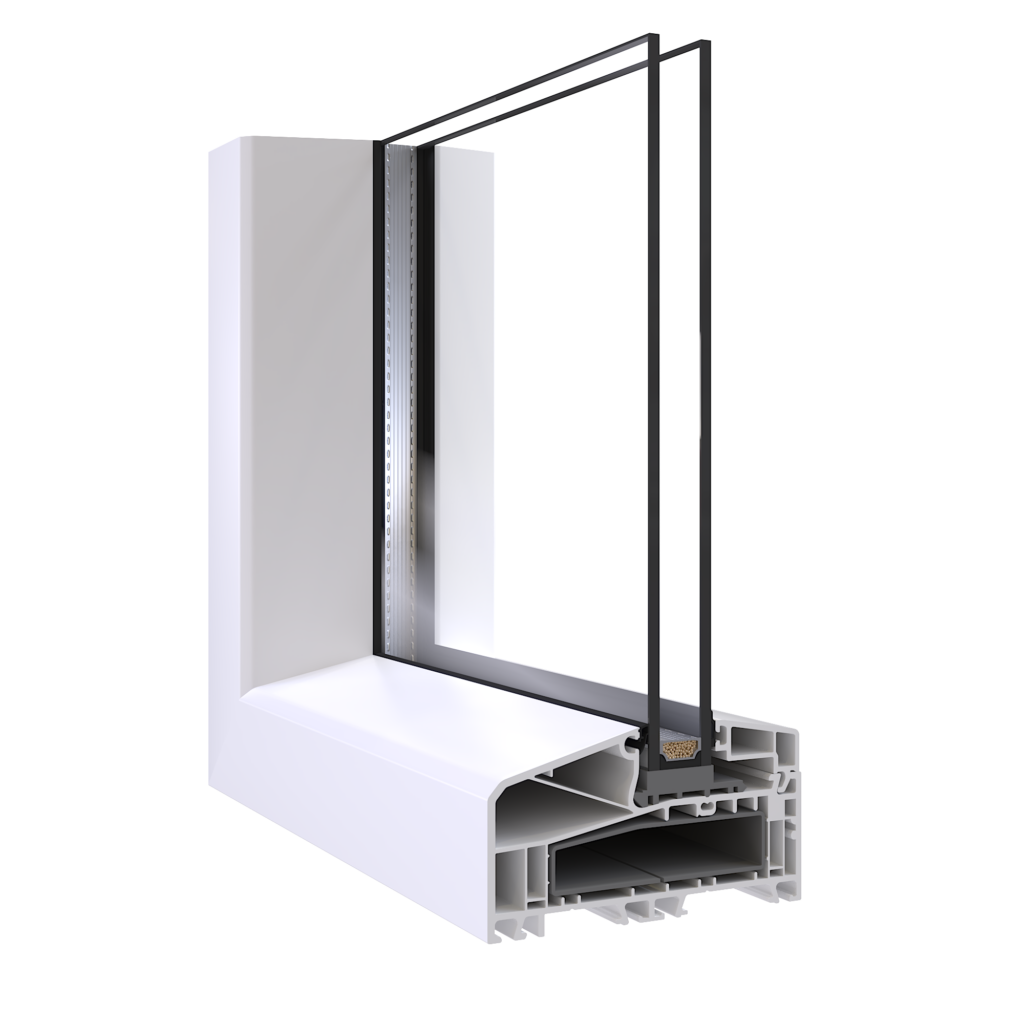 Profiel, Aluplast IDEAL 7000 NL, Vast raam