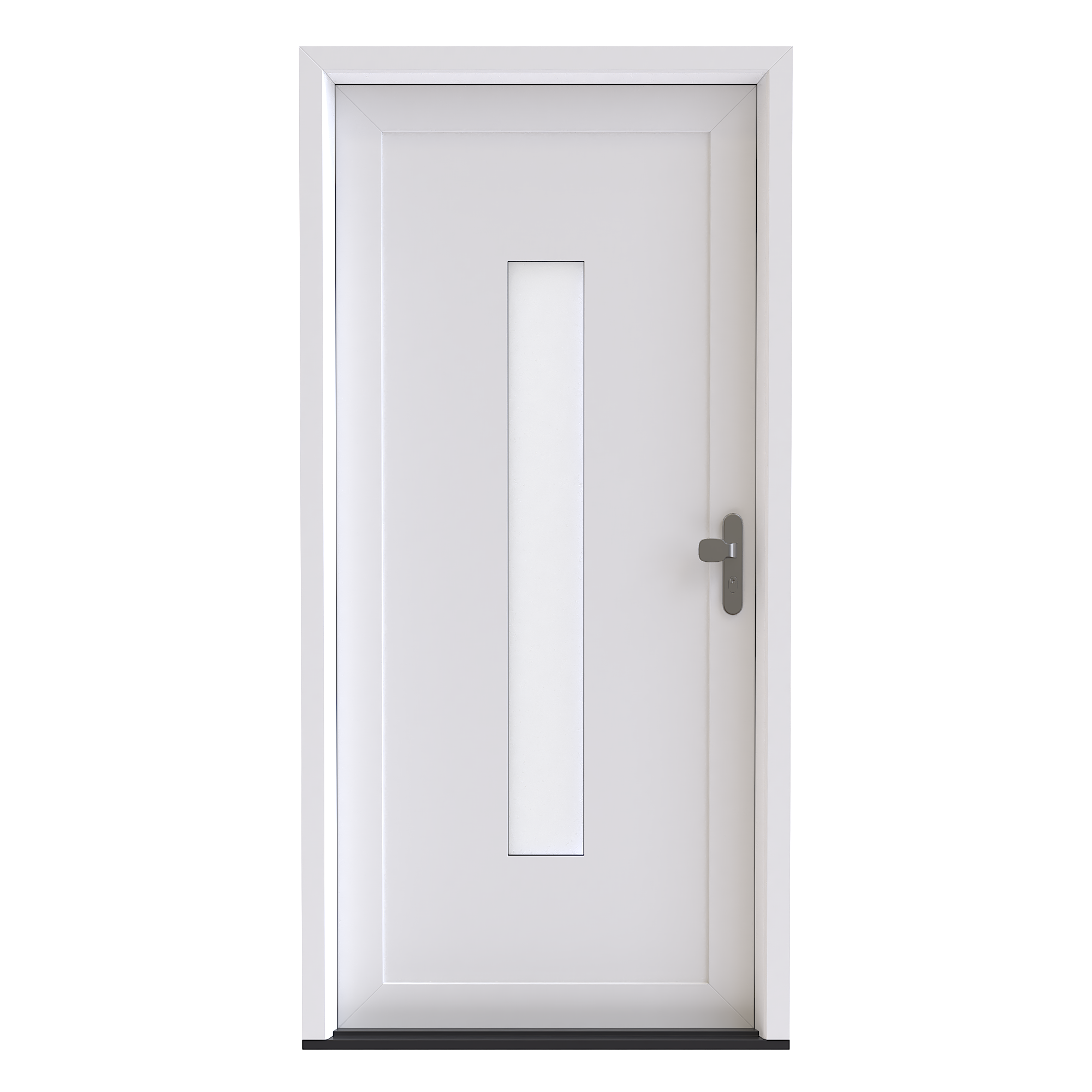 Model 1, Voordeur buitenaanzicht met scharnierpunten links