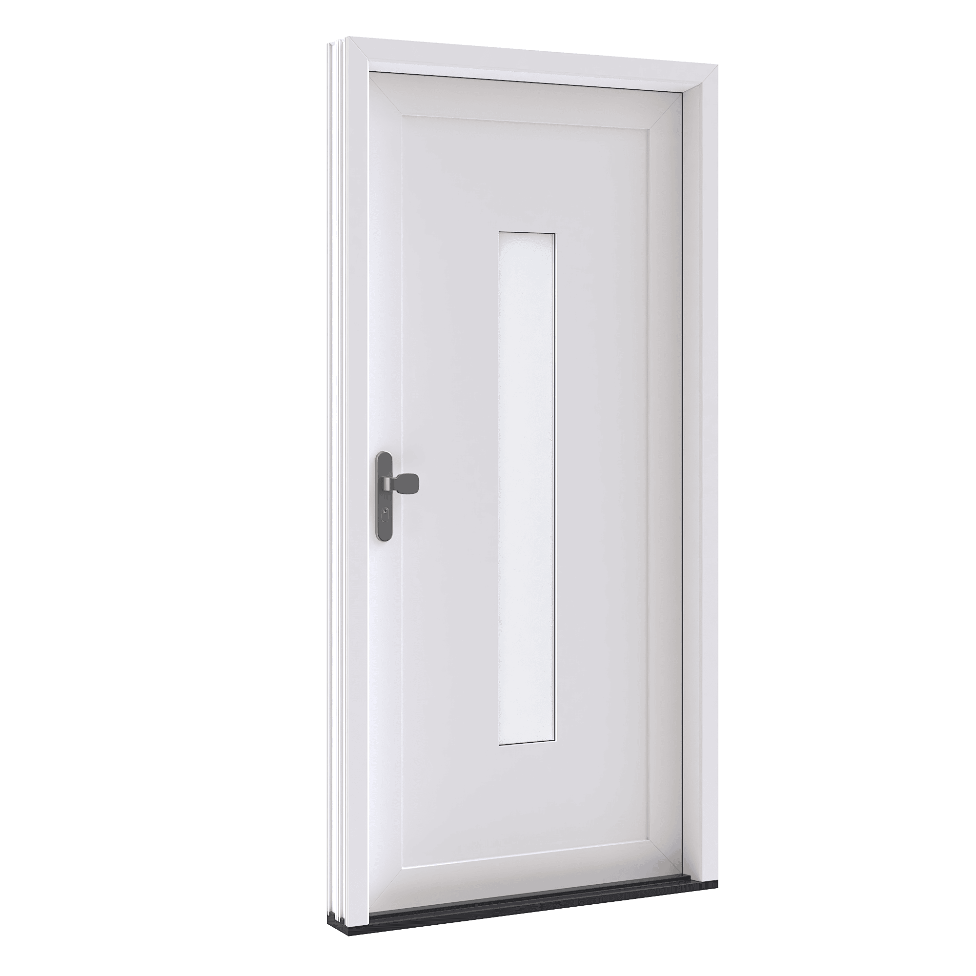 Model 1, Voordeur buitenaanzicht met scharnierpunten rechts