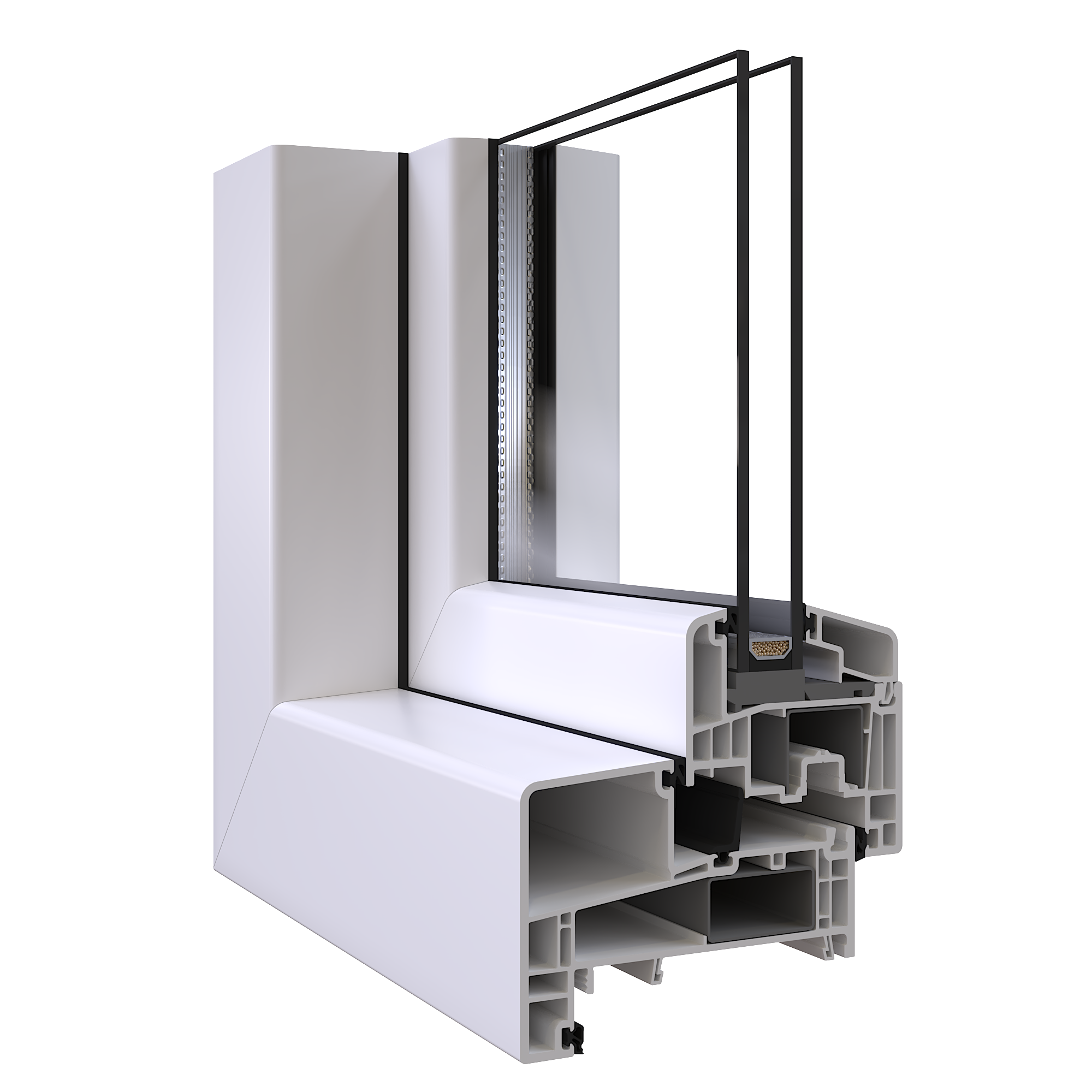 Profiel, Gealan, S9000 NL haax, Draaikiepraam met aanslag
