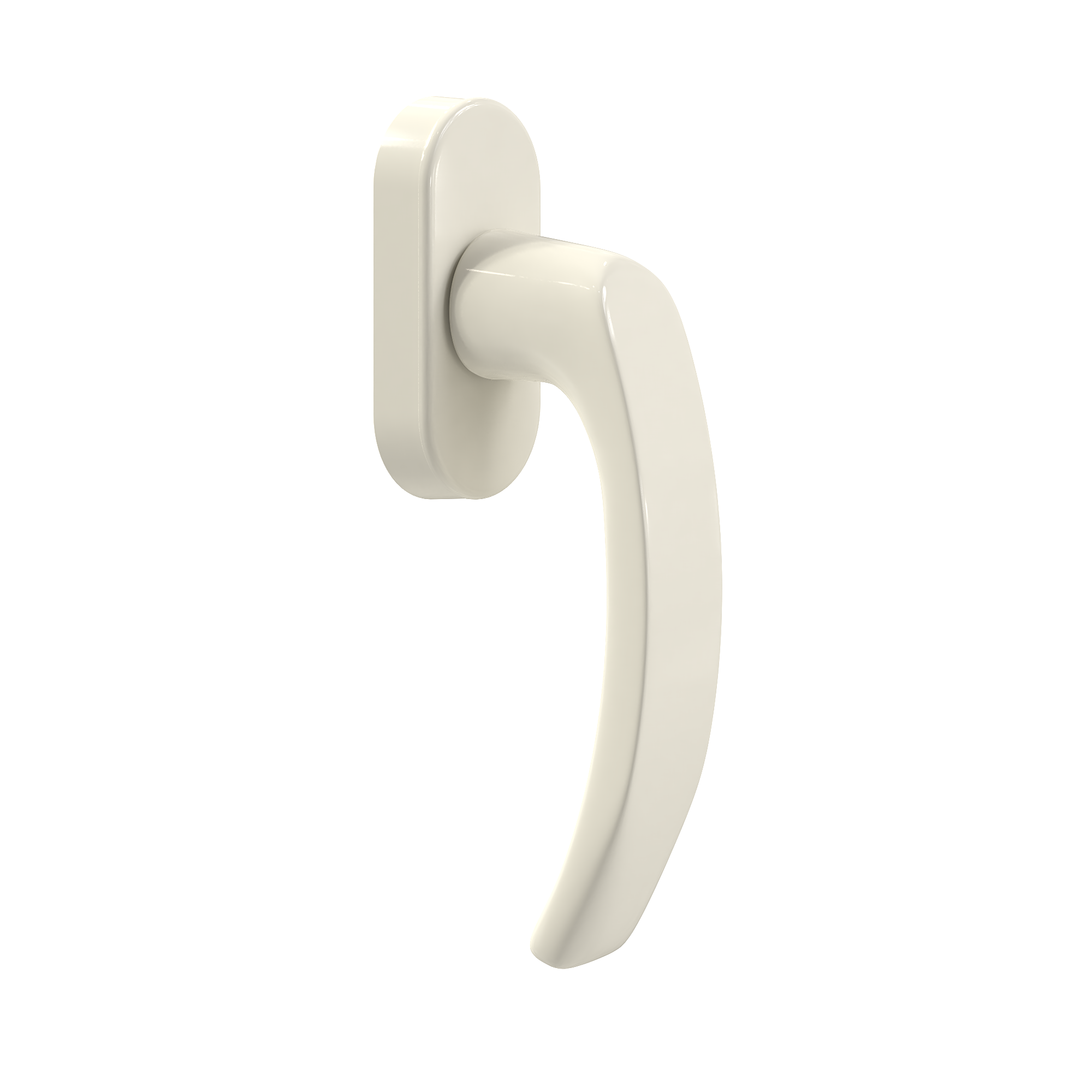 Deurklink kleur crème voor een kunststof deur