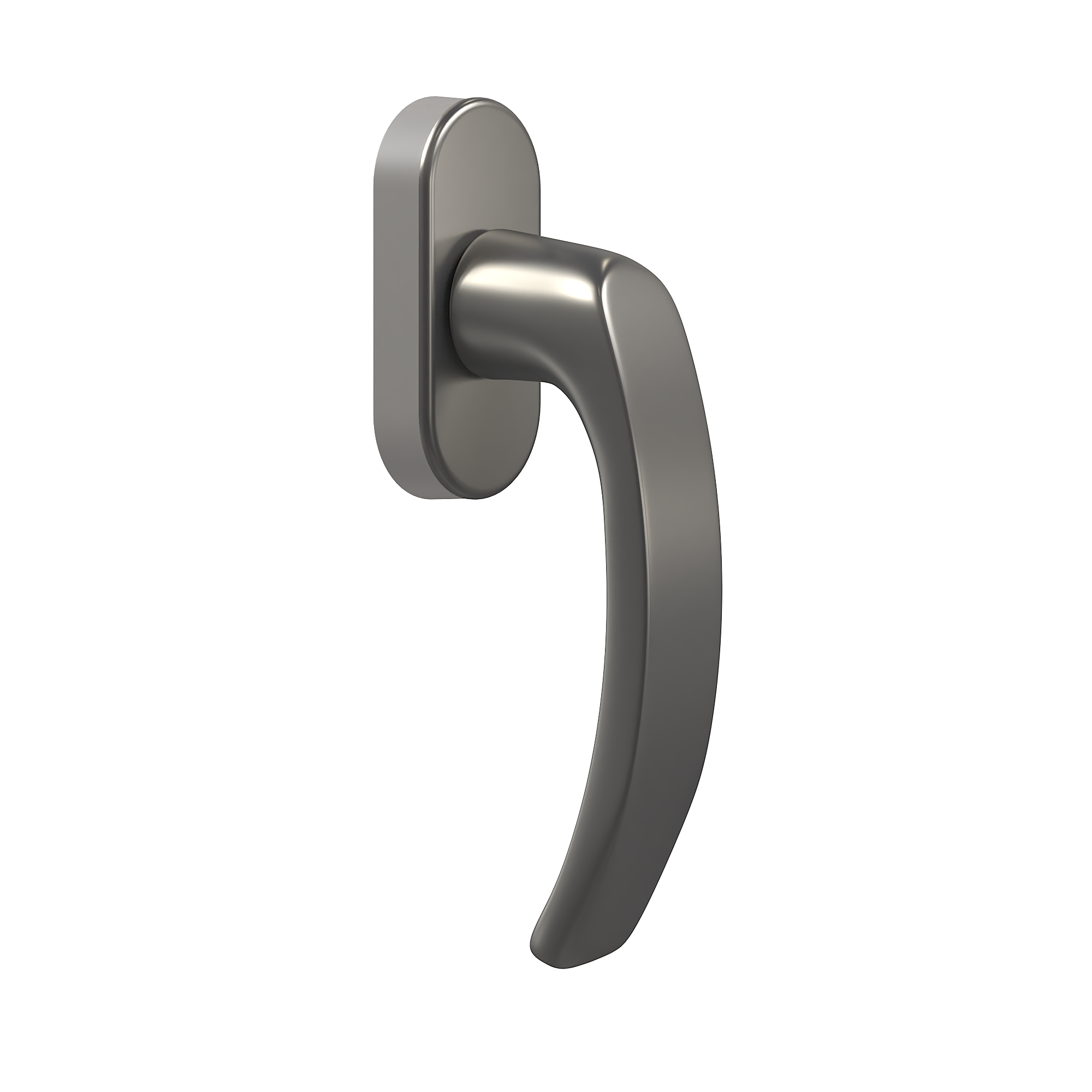 Deurklink kleur titanium voor een kunststof deur