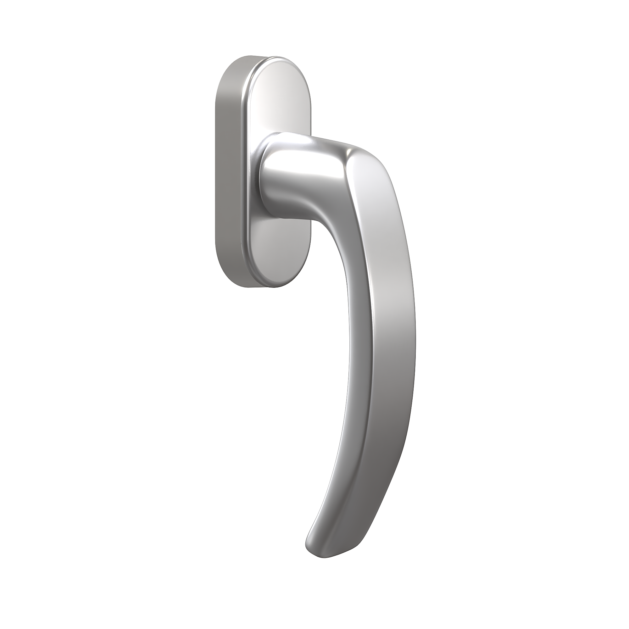 Deurklink kleur zilver voor een kunststof deur