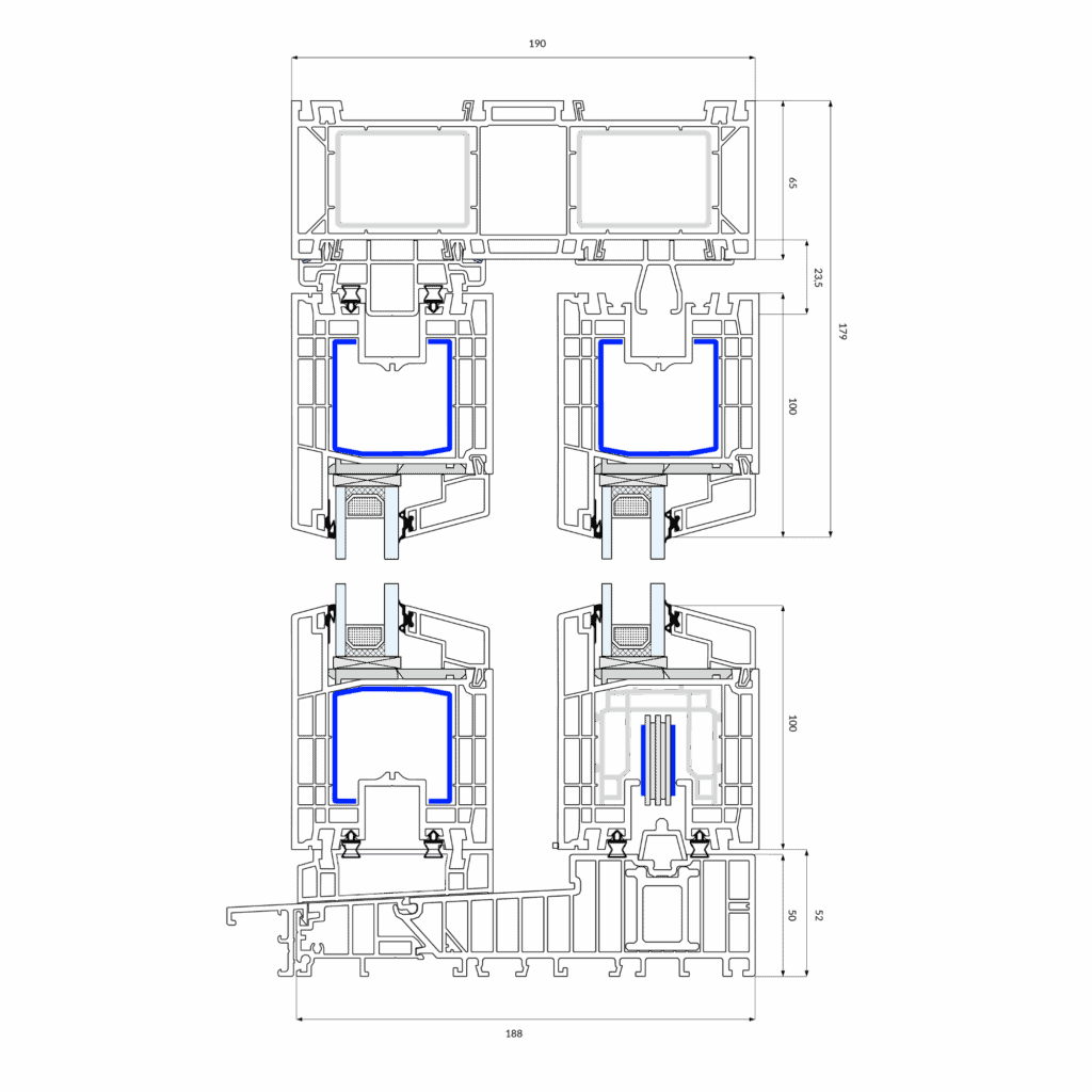 Technisch detail Gealan S9000 profiel