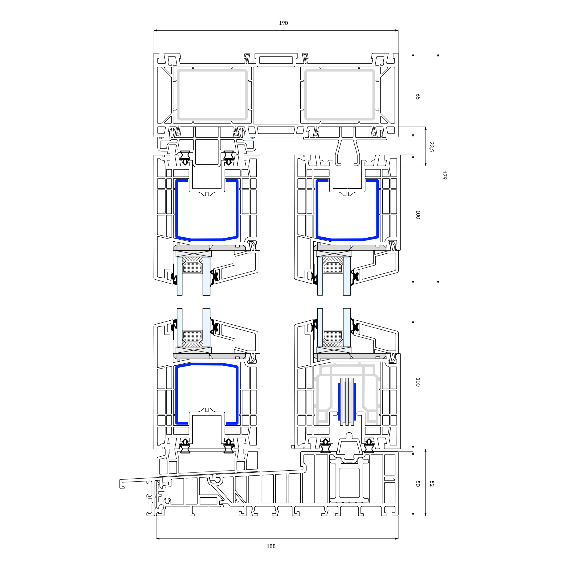 Technisch detail Gealan S9000 profiel