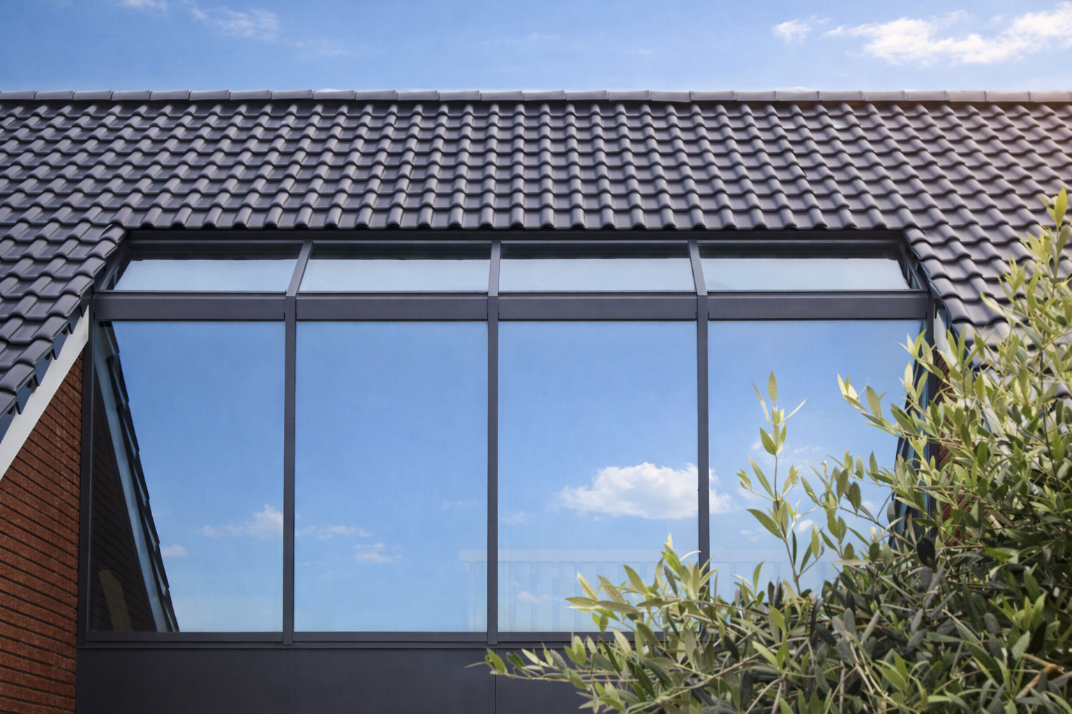 Detail buitenkant vliesgevel Siddeburen