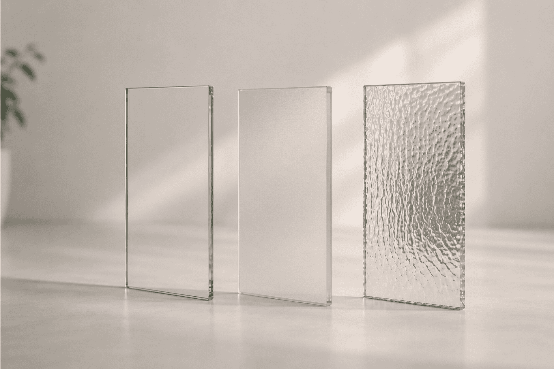 Privacy glas - Matglas, ornamenten glas, transparant glas